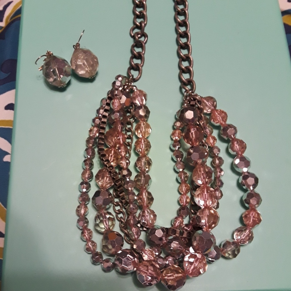 Sparkling Disco Ball Necklace and Earrings